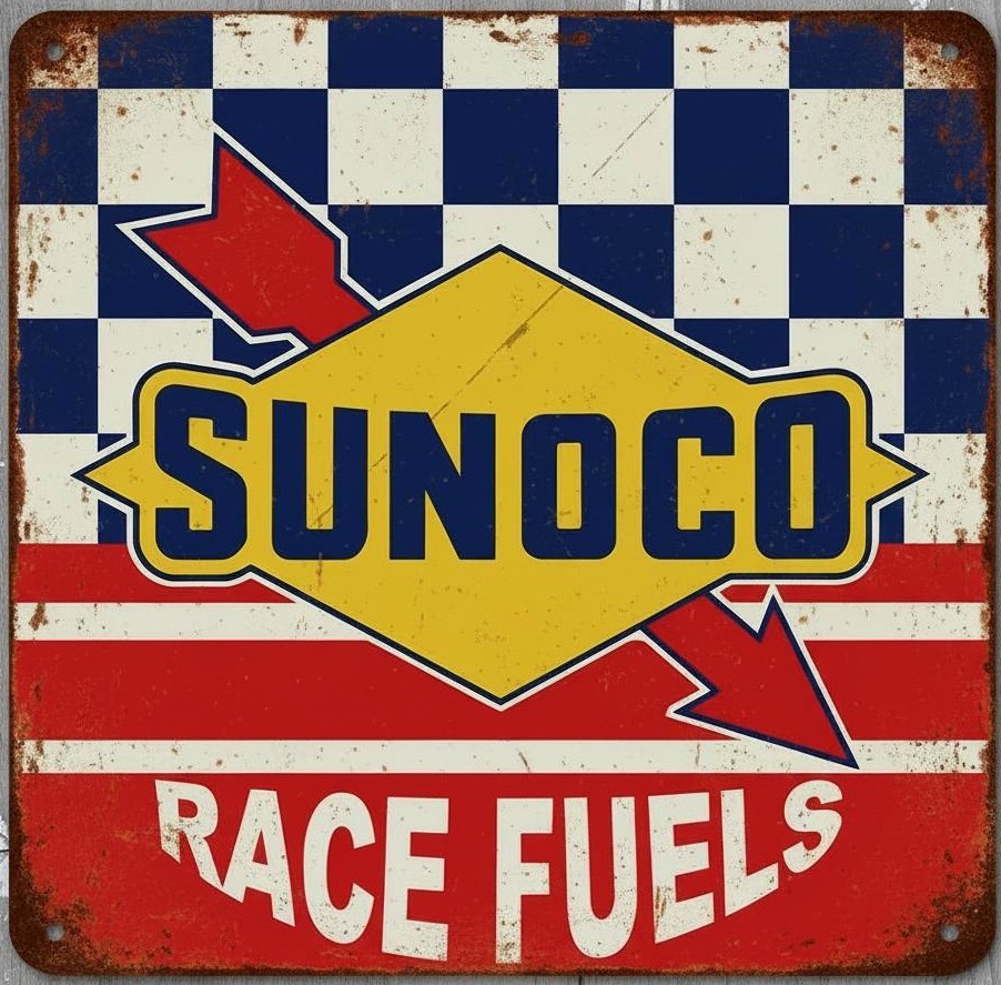 Sunoco Race Fuels 12 x 12 Square Novelty Metal Sign Made In USA New!
