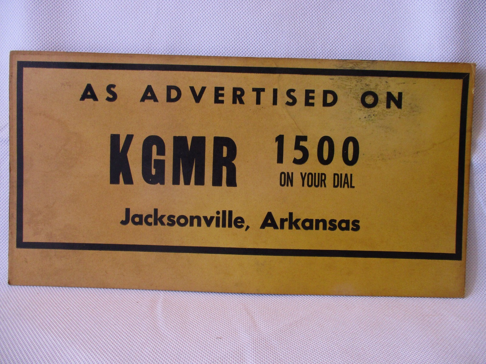 KGMR 1500 AM Radio Jacksonville Arkansas AR Vintage Advertised On Sign 50s 60s