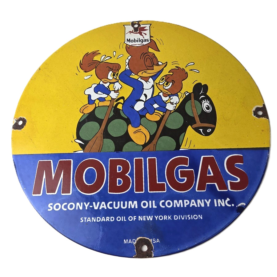 Vintage Mobil Gasoline Sign – Mobilgas Socony Gas Pump Plate Porcelain Sign