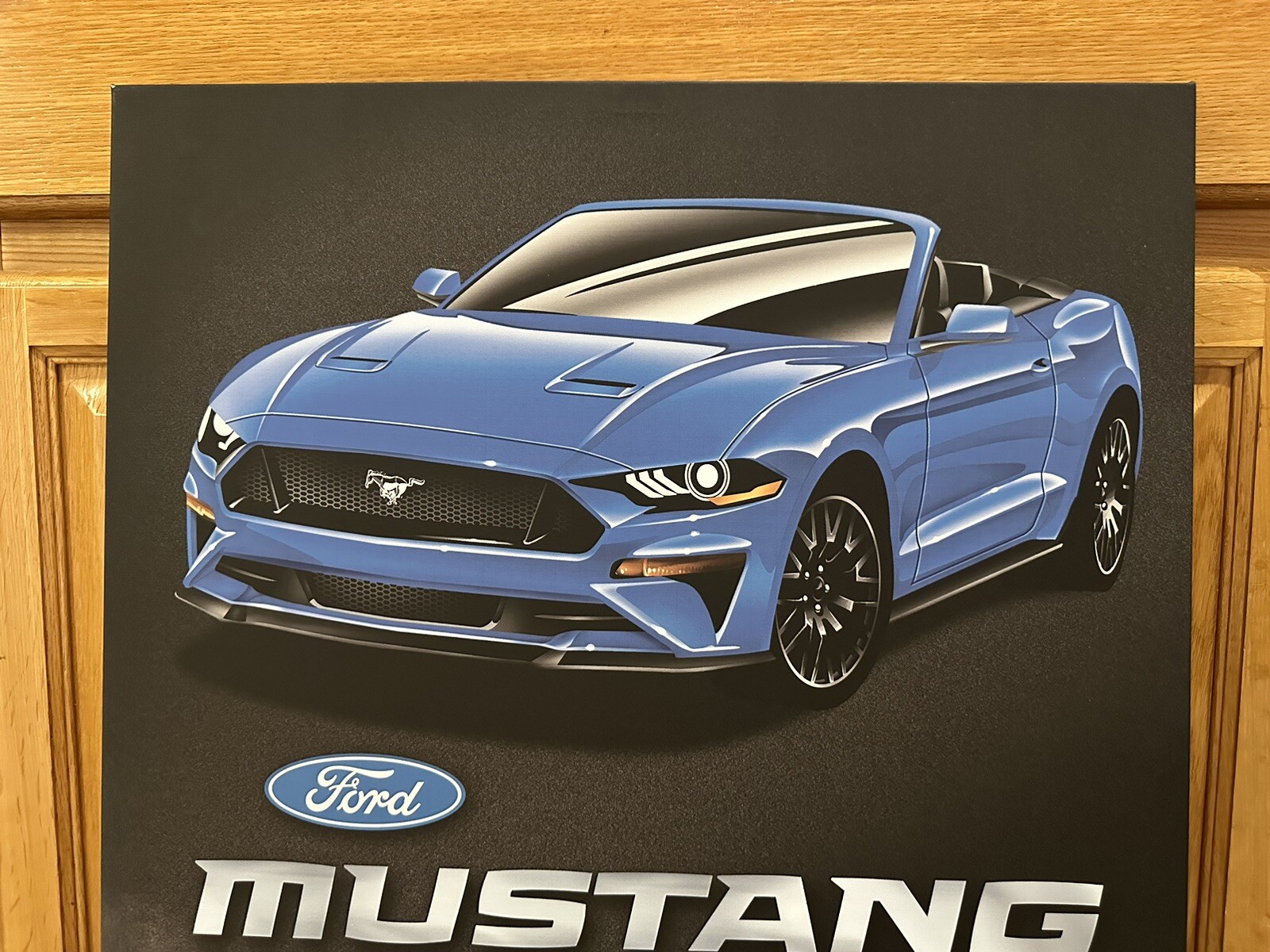 Ford Mustang Sign Canvas GT Garage Gas Oil Tools Wheels Vintage Style Wall Decor