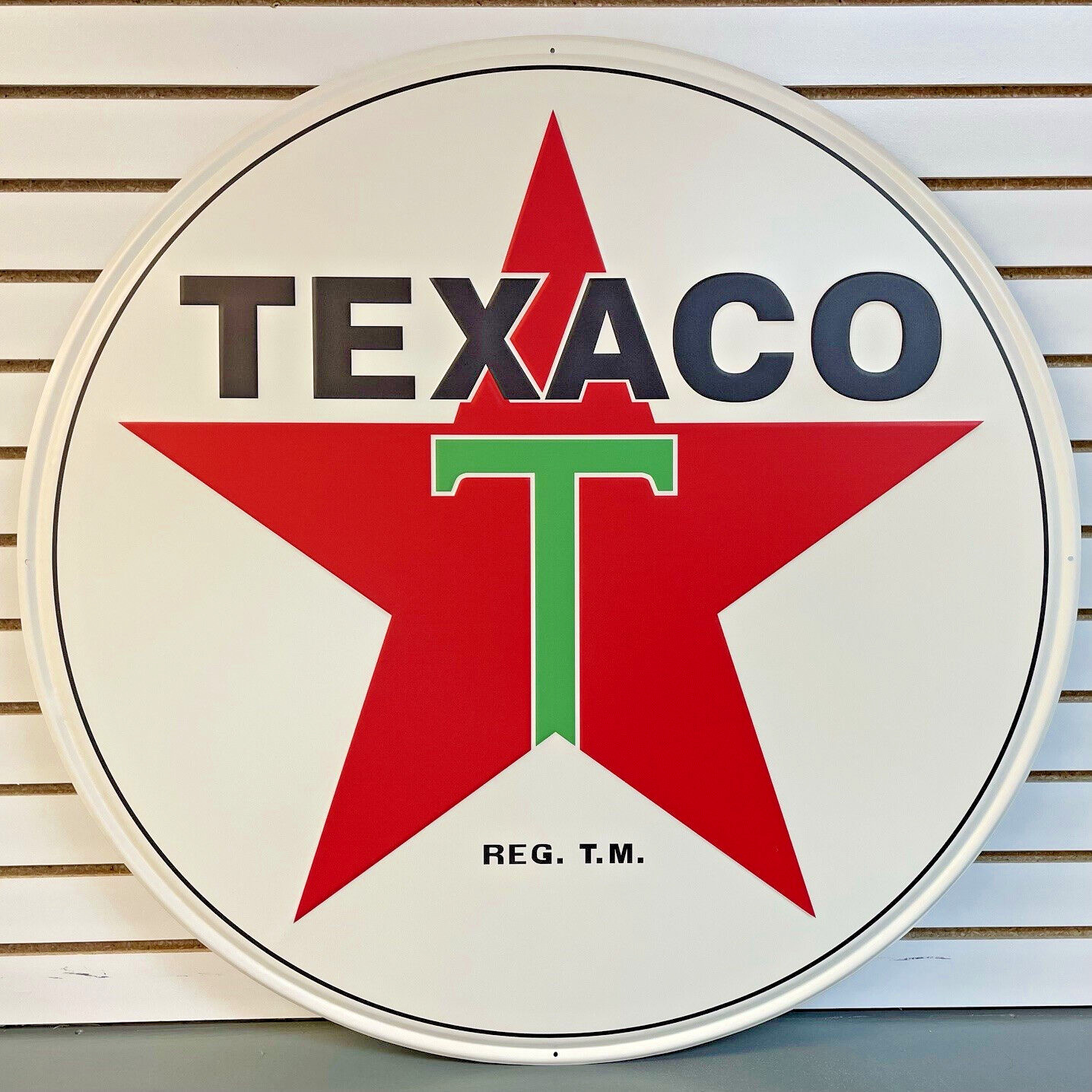LARGE 36″ Texaco Red Star Gasoline Gas & Oil Station Reproduction Metal Sign