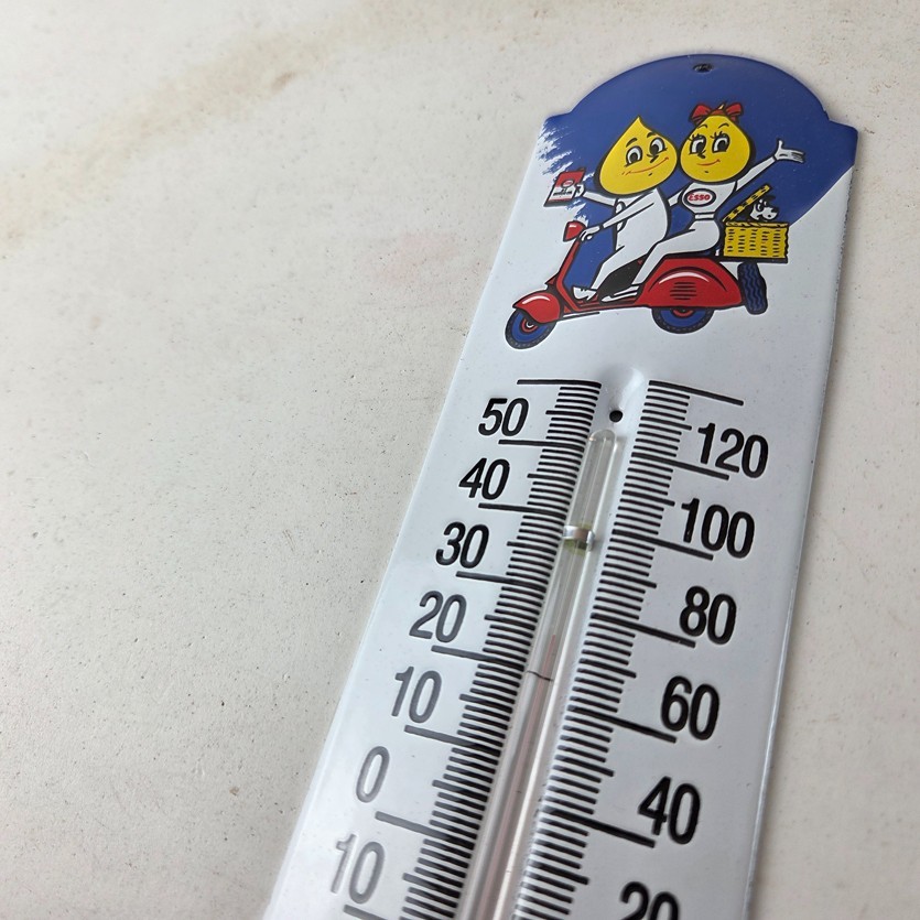 Vintage Esso Gasoline Sign – Service Pump Ad Sign on Porcelain Thermometer