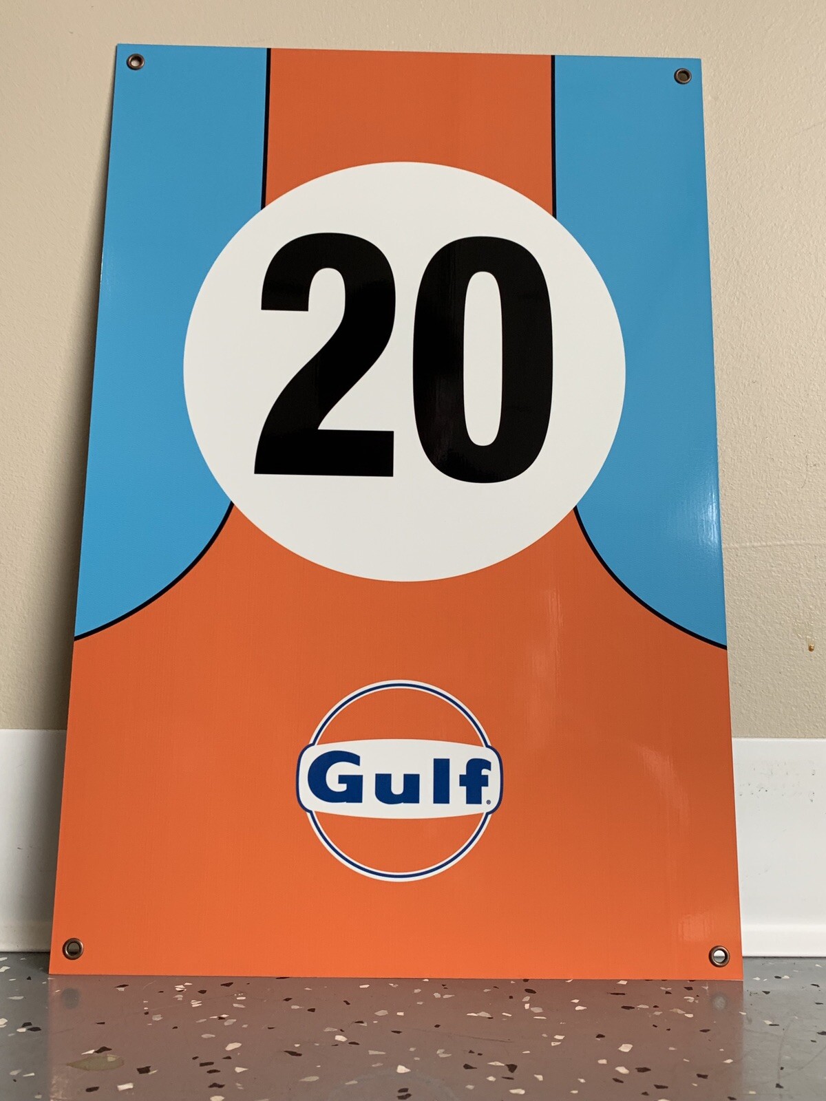 Le Mans Gulf Racing Steve McQueen Large 18” Reproduction Garage Sign