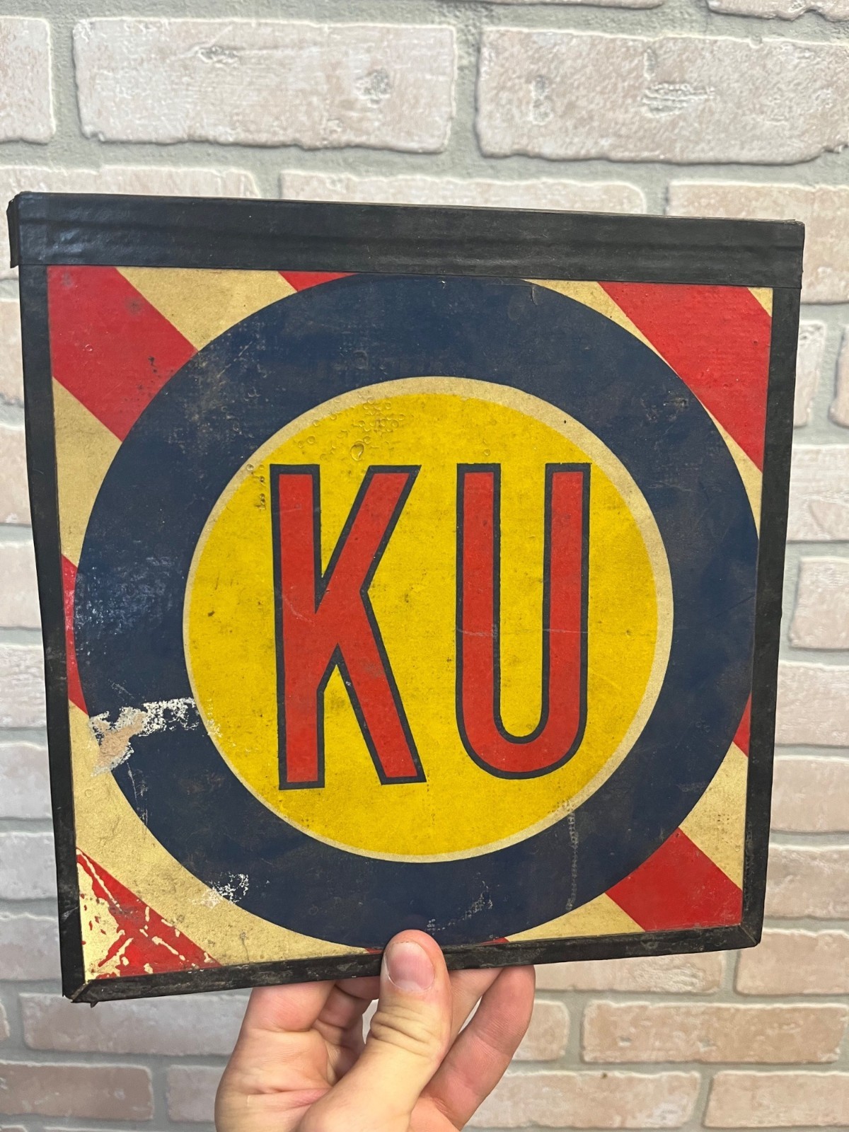 Vintage British Auto Garage Club Display Sign Panel KU Automobilia Advertising