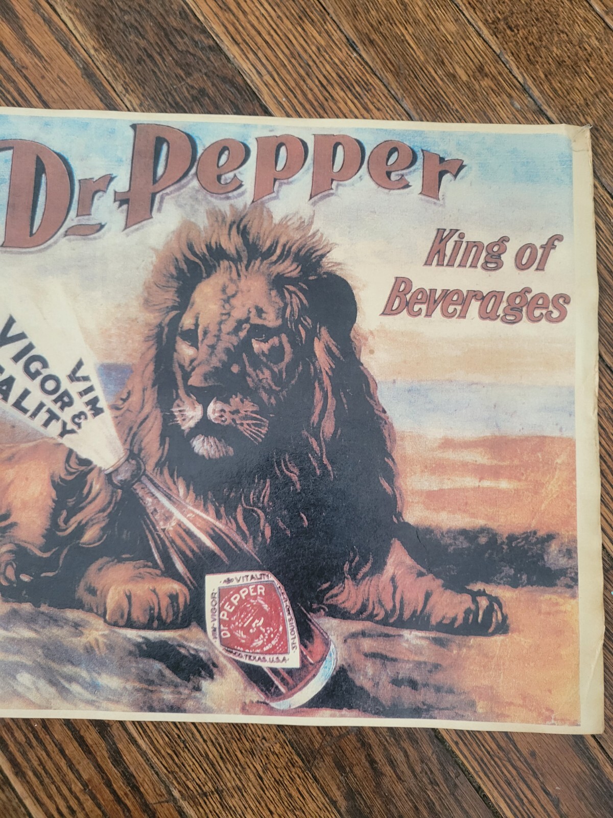 Vintage DR PEPPER SODA POP Lion poster print sign