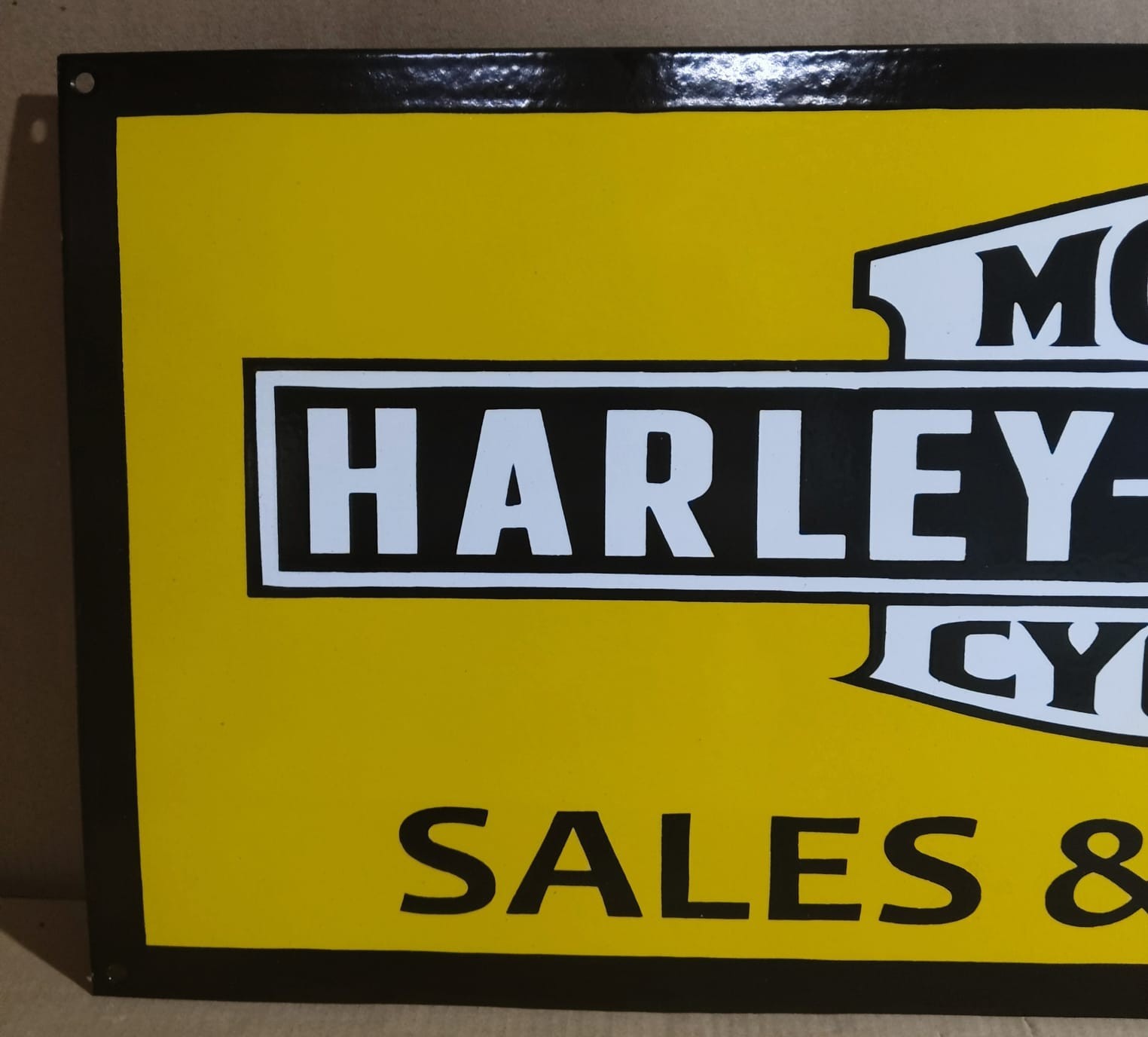 Harley-Davidson Motorcycles Porcelain Enamel Sign 36 x 15 Inches