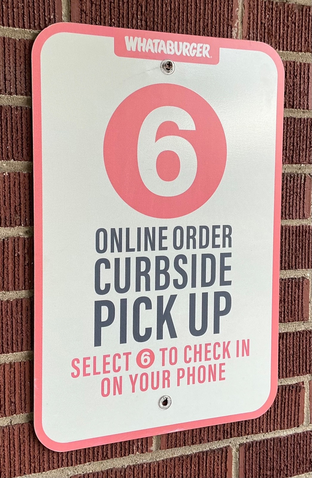WHATABURGER Restaurant Metal Sign CURBSIDE Order PICK UP Fast Food #6