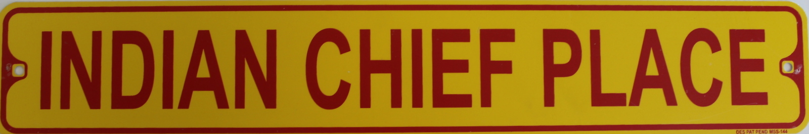 Metal Street Sign Indian Chief Place American Steel Biker Cave Bar Decor 3″x18″