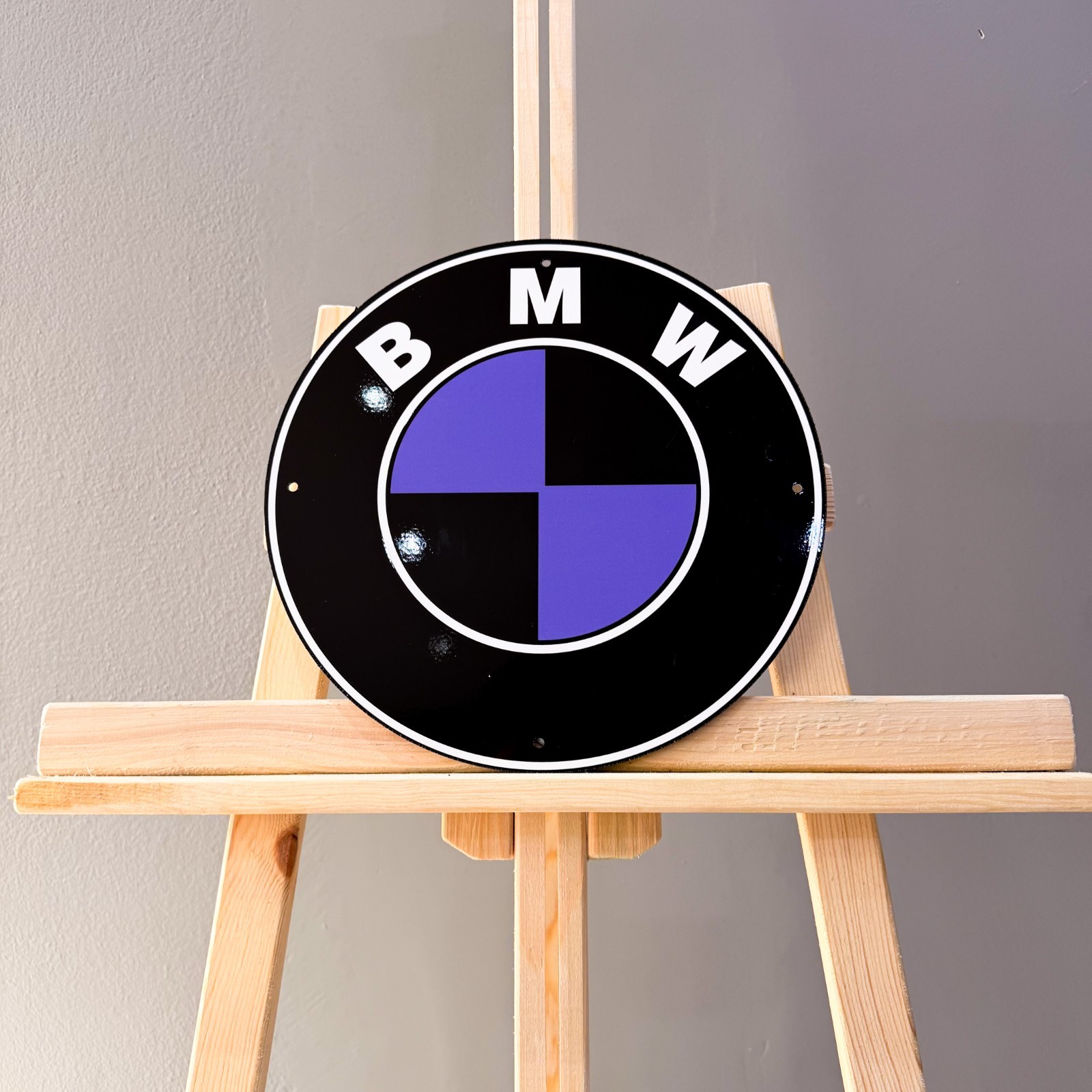 BMW Black Purple Roundel Heavy Metal Sign – Garage Decor – 30 cm (11.8”)