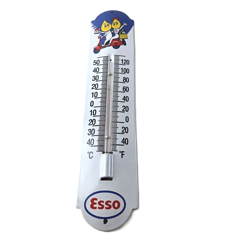 Vintage Esso Gasoline Sign – Service Pump Ad Sign on Porcelain Thermometer