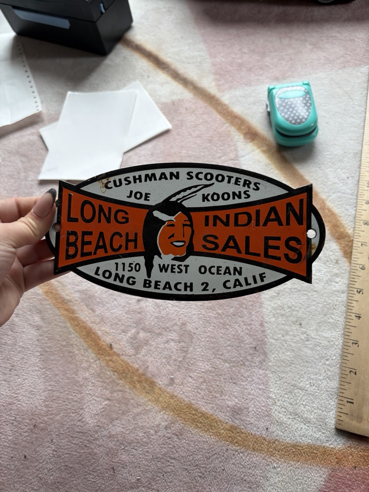 Porcelain Long Indian Beach Sales Sign