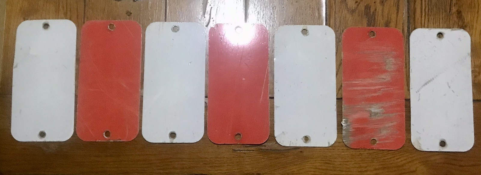 7 Caution Warning Barrier Marker Signs 3 Red 4 White Road Street Driveway Sign