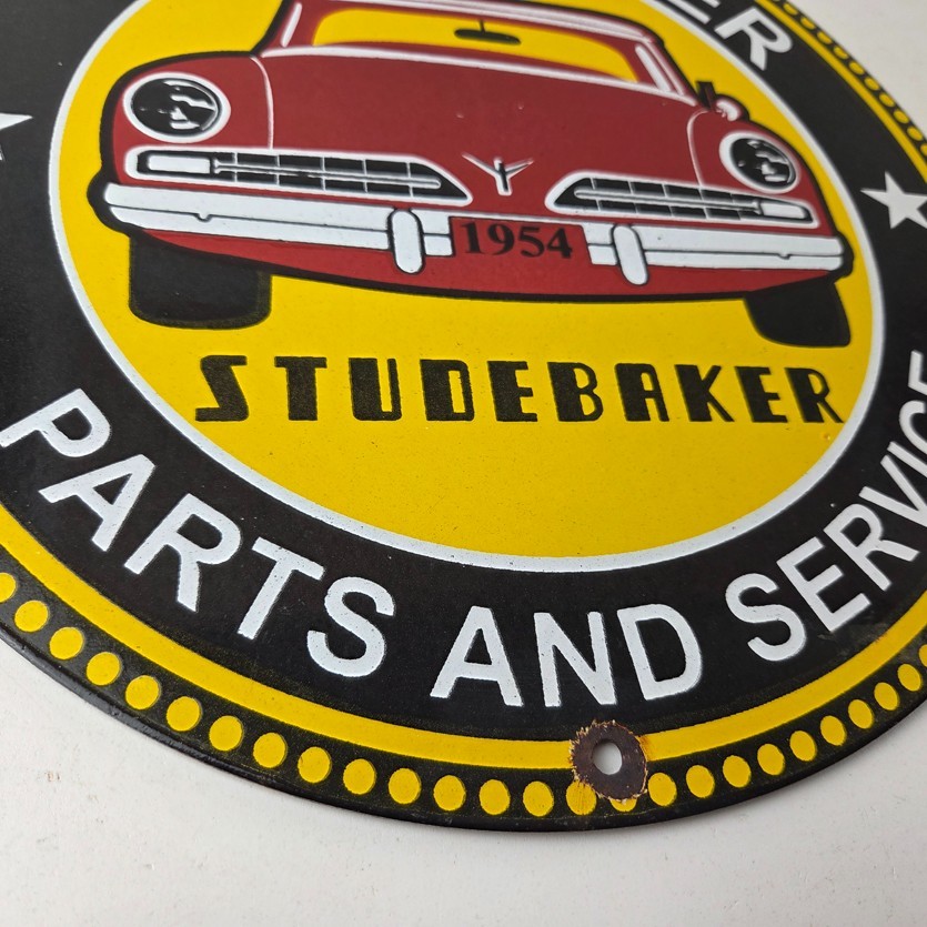 Vintage Studebaker Sign – Parts Service Automobile Gas Pump Porcelain Sign