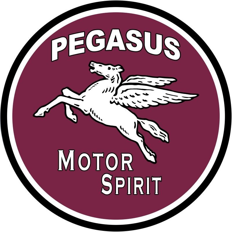 Pegasus Motor Spirit NEW Sign 18″ Dia. Round USA STEEL