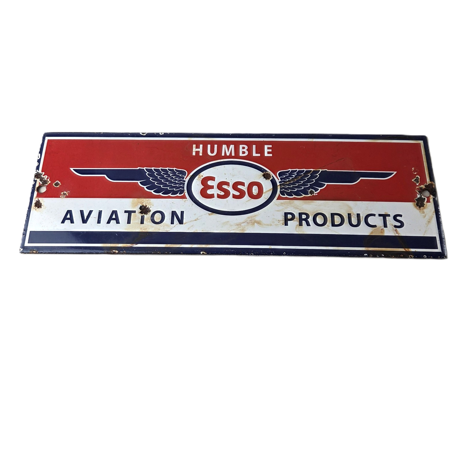 Vintage Esso Gasoline Sign – Humble Aviation Service Station Porcelain Gas Sign