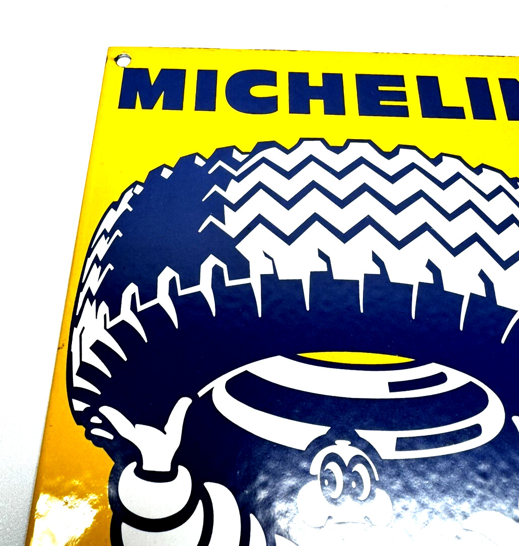Michelin XY Heavy Duty Tires – Vintage Porcelain Sign – Service Station Garage