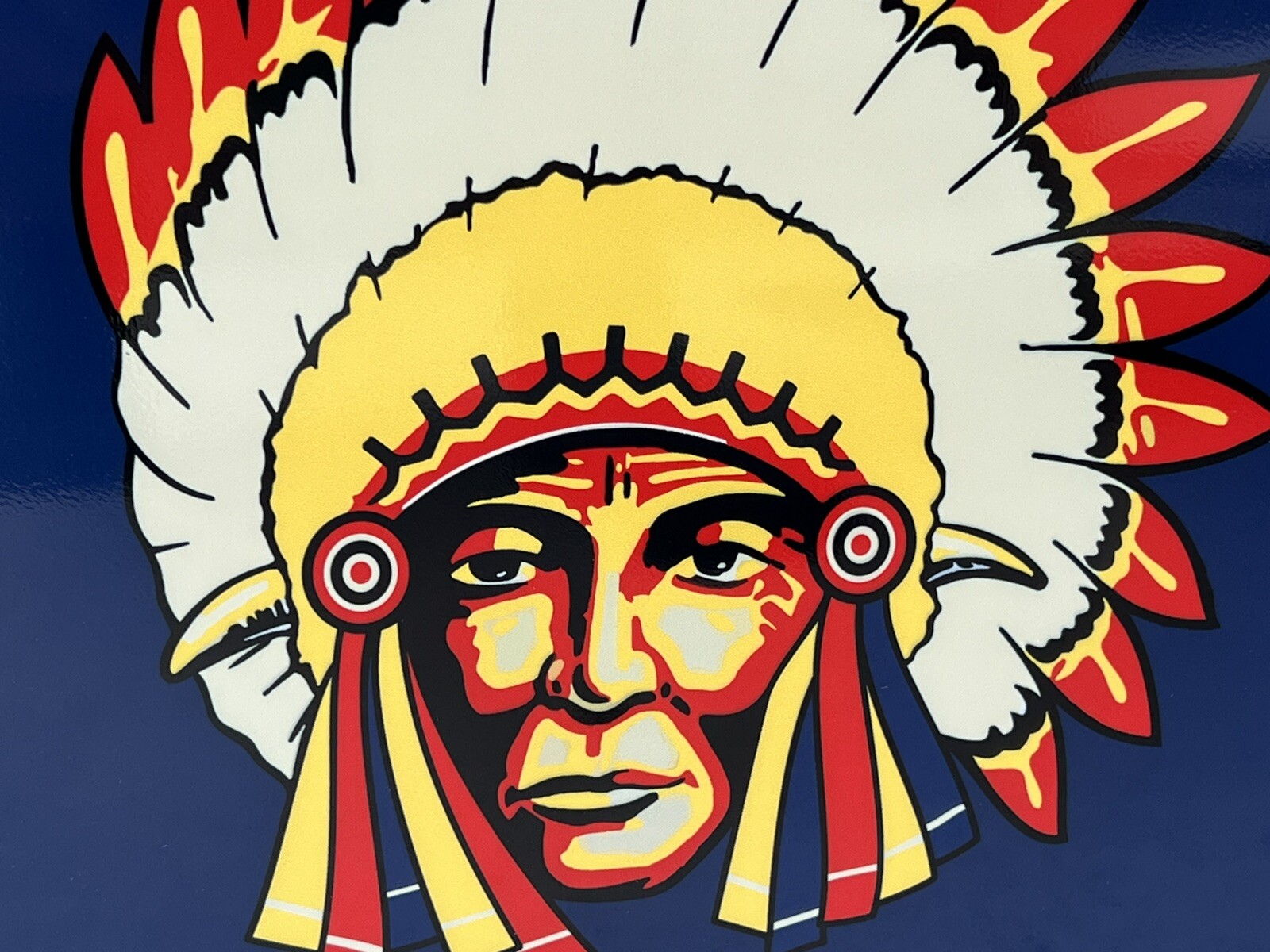 12in Indian Chief Paints Vintage Style Heavy Steel Sign