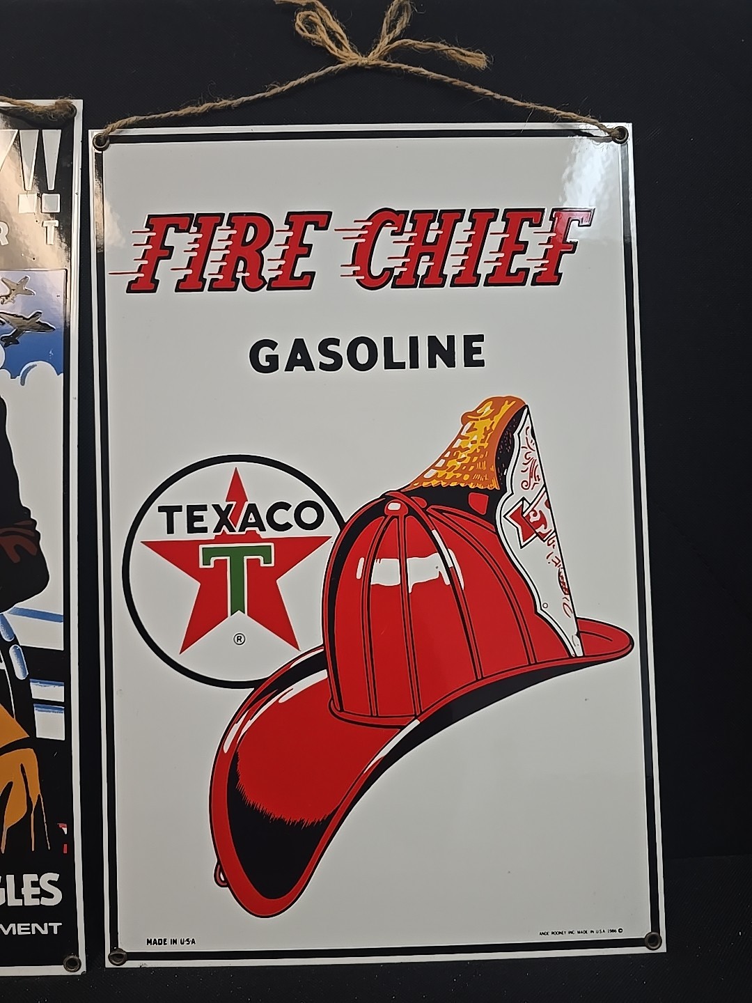 Ande Rooney TEXACO FIRE CHIEF & Victory Over Dirt Porcelain Signs Reproduction