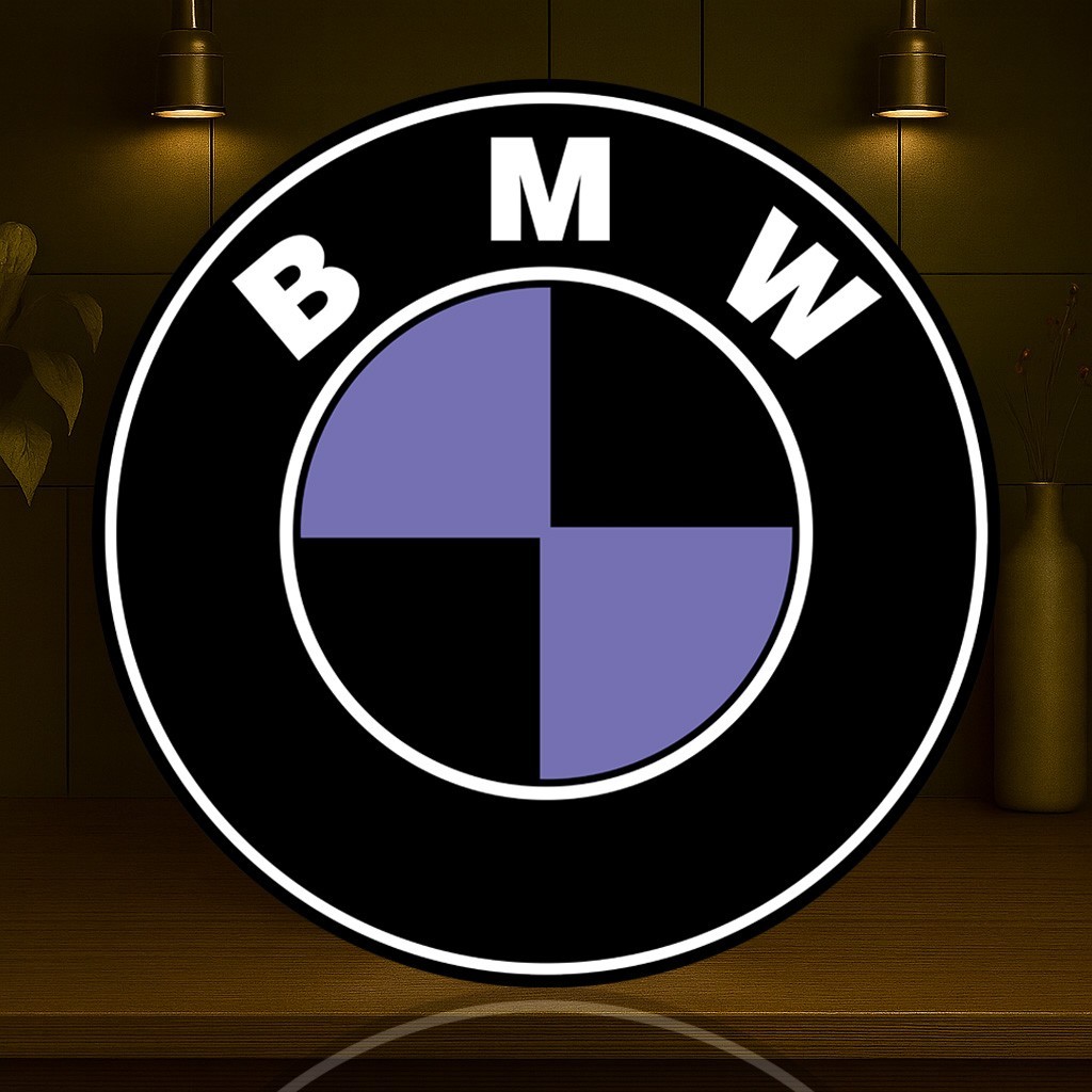 1953 BMW Black & Purple Crest – Rare Vintage Heavy Metal Sign – 19.7″ (50cm)