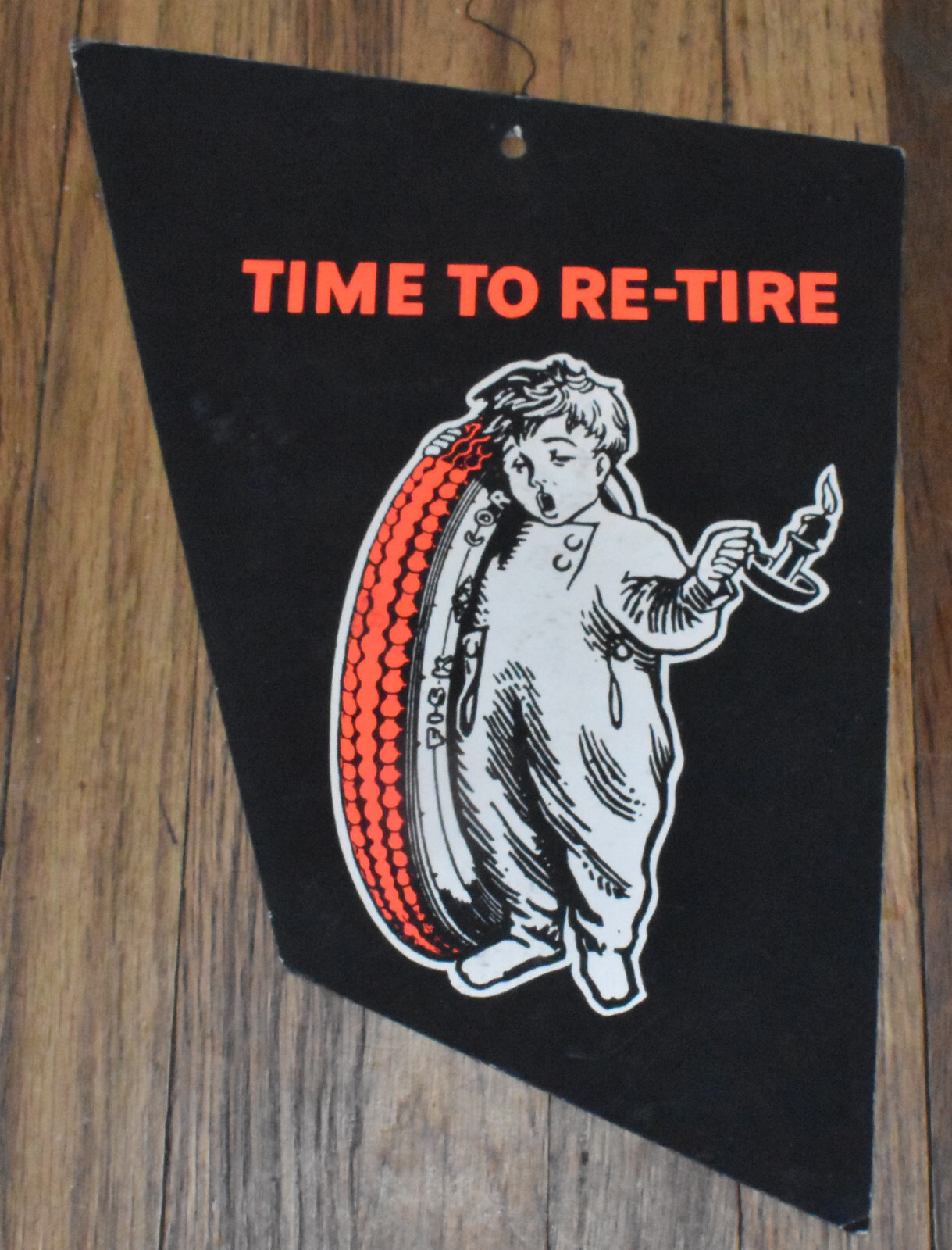 Vintage Fisk Tires Time to Re-Tire Mileage Safety Economy Advertising Flag Sign