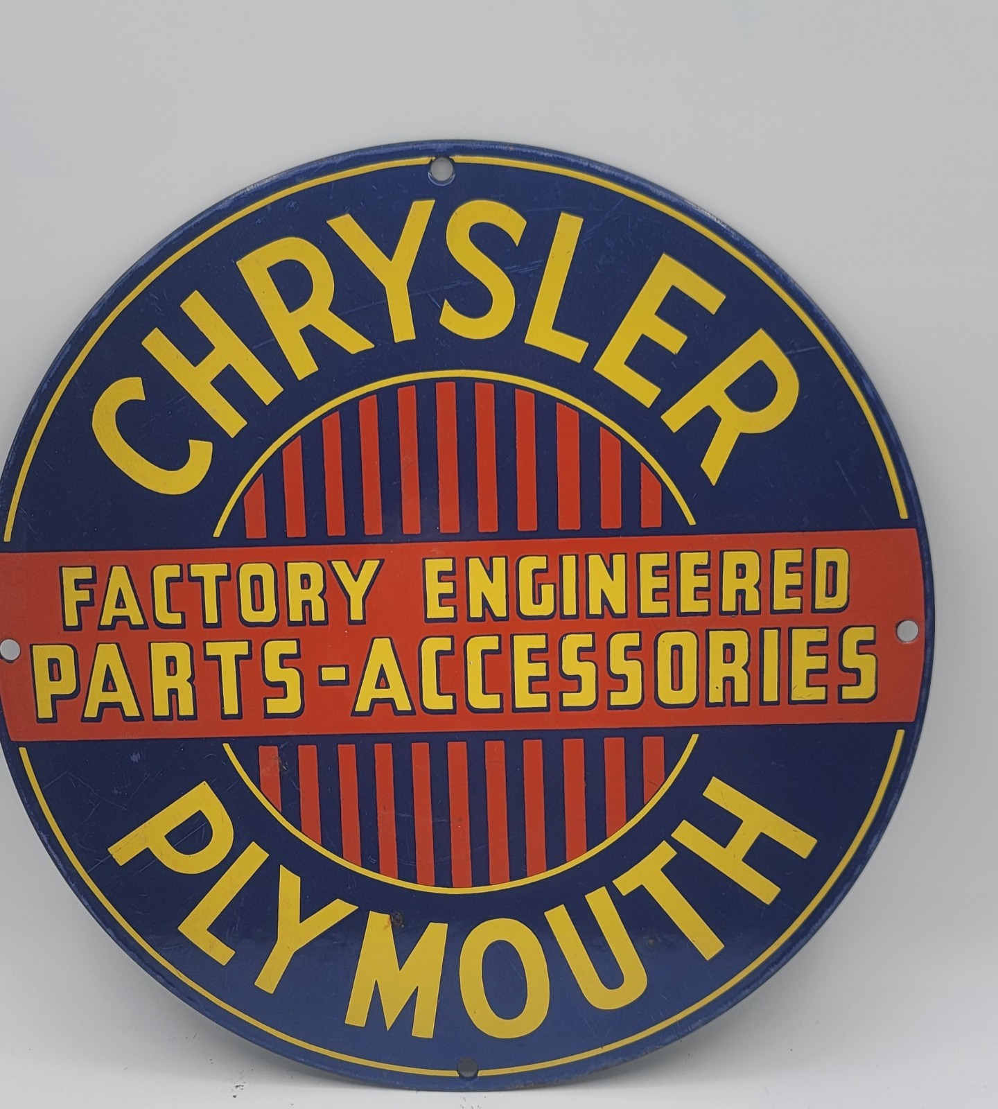 Vintage Chrysler Plymouth Parts Porcelain Enameled Metal Sign