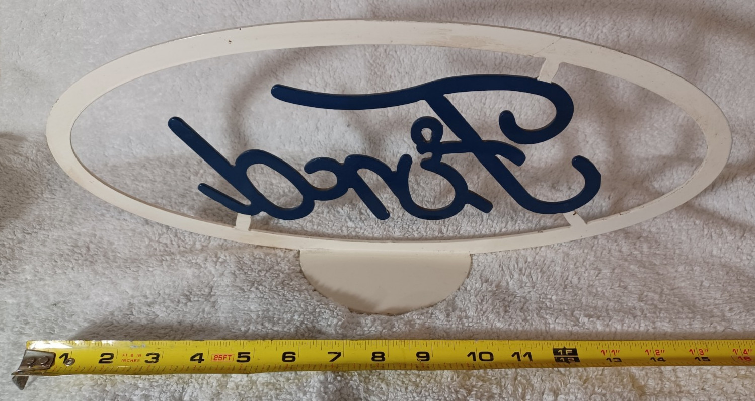 Ford Logo Steel Metal Desktop Sign Handcrafted 17″ Steel – Vintage?