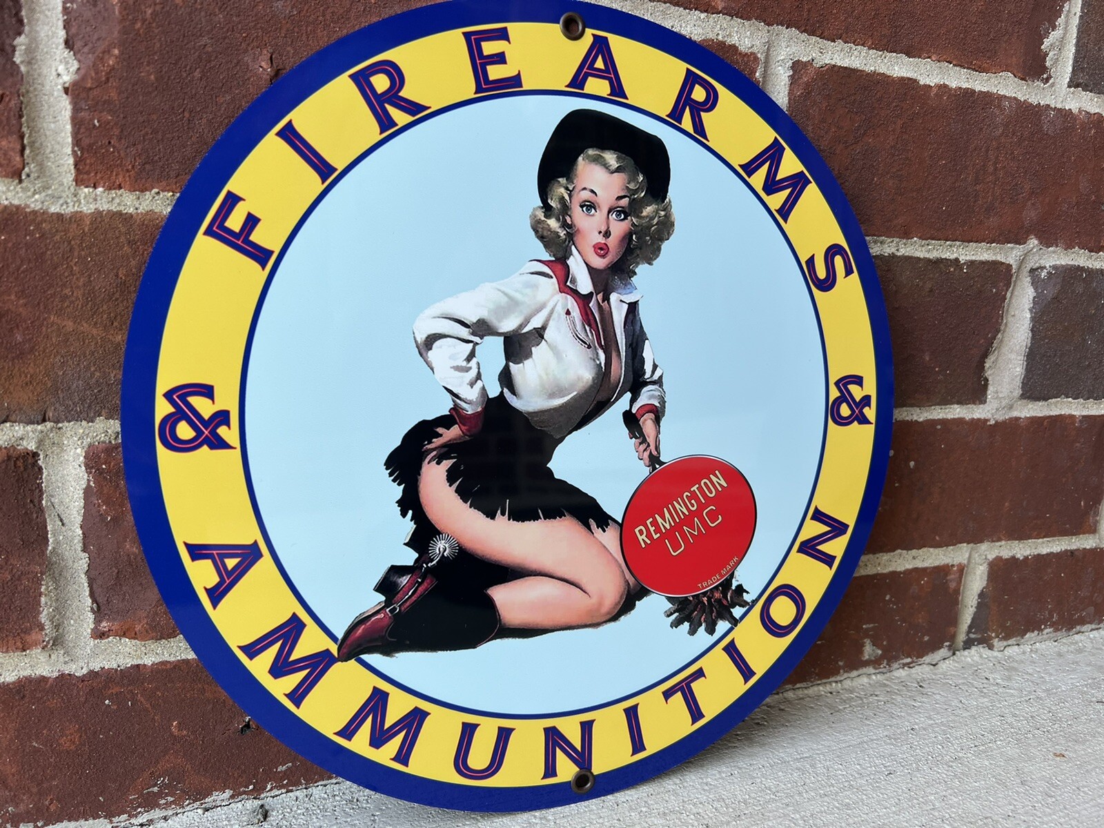 Remington UMC Vintage Style Round Sign ammunition rifle revolver Gun