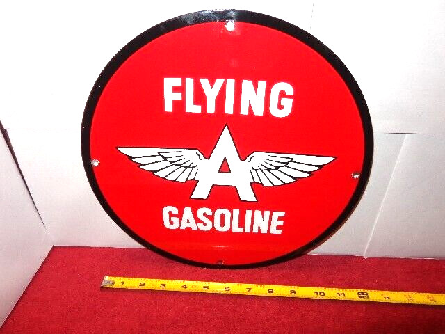 11 in FLYING “A” GASOLINE ADVERTISING SIGN HEAVY DIE CUT METAL # S 178