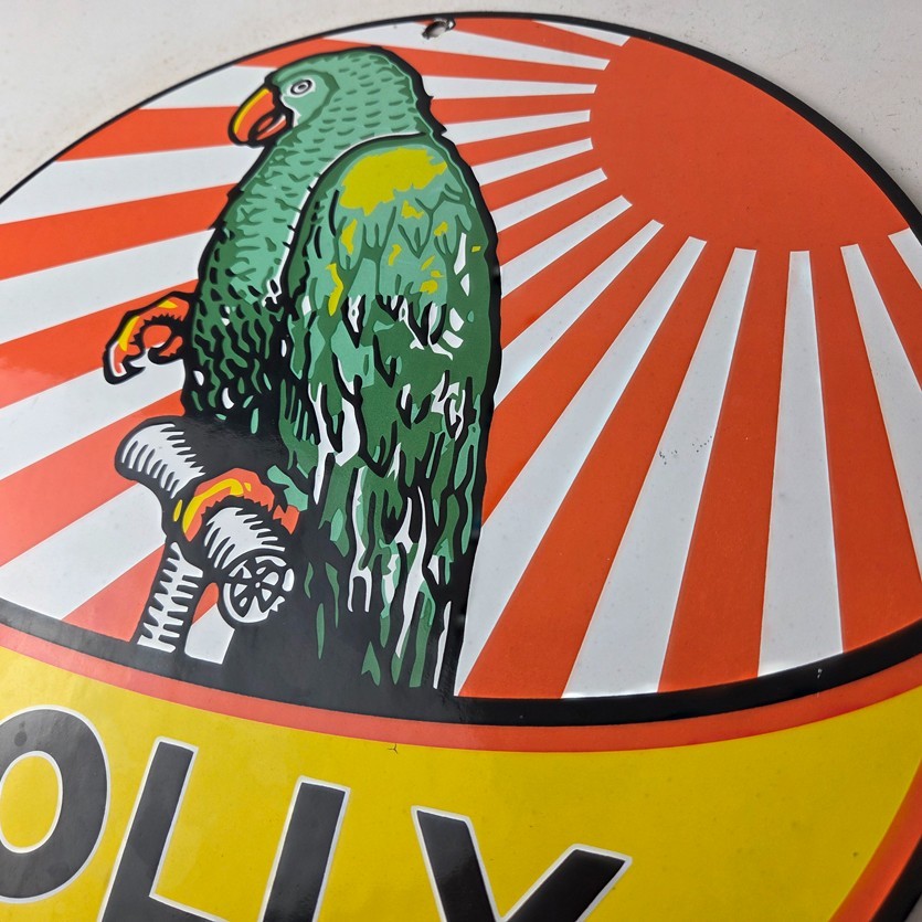 Vintage Polly Motor Oil Sign – Porcelain Premium Gasoline Pump Sign