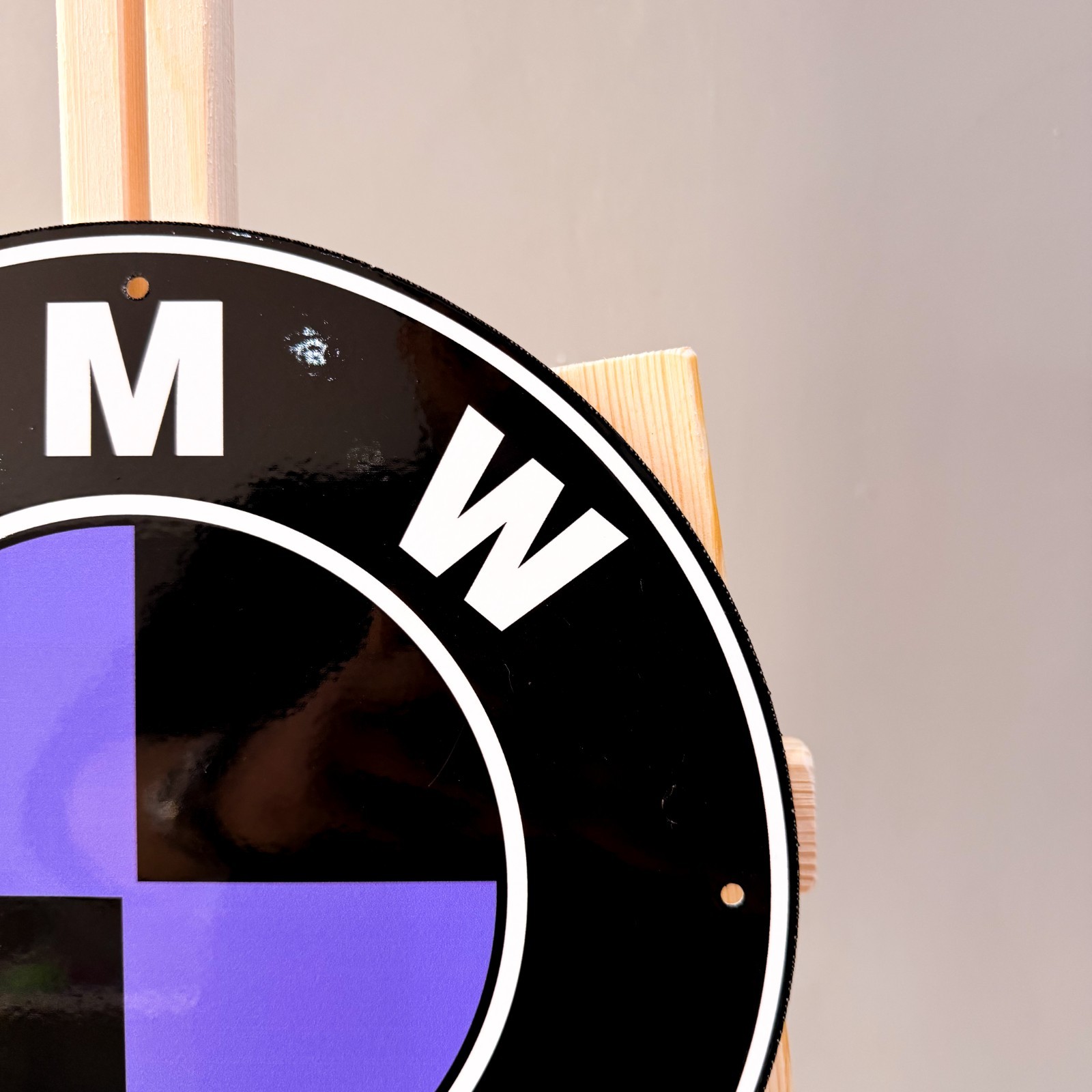 BMW Black Purple Roundel Heavy Metal Sign – Garage Decor – 30 cm (11.8”)