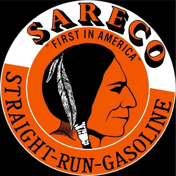 SARECO Straight Run Gasoline – 1st in America NEW Sign 40″ Dia. Round USA STEEL