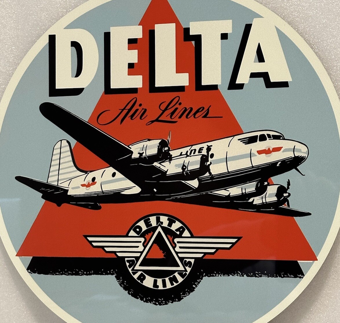 Vintage Style Delta Air Lines Aviation Metal Heavy Quality Sign