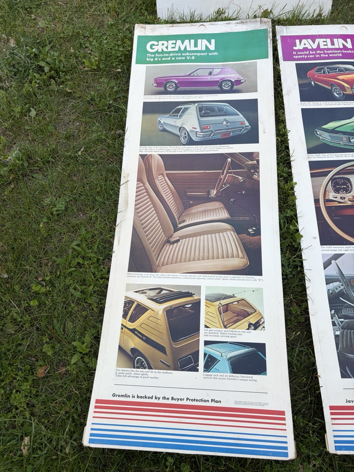 Vintage 1972 AMC Sign Dealership Promotional Kit Javelin AMX Gremlin Hornet S/C