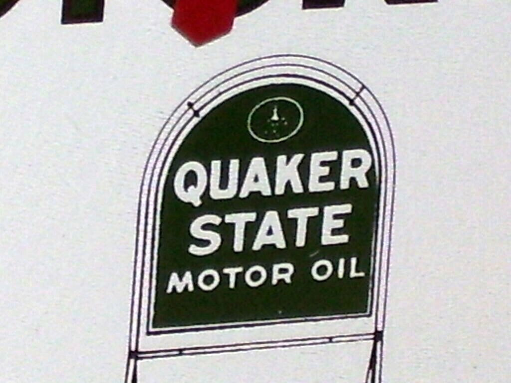 QUAKER STATE MOTOR OIL – GAS GASOLINE Auto Repair Shop THERMOMETER SIGN Made USA