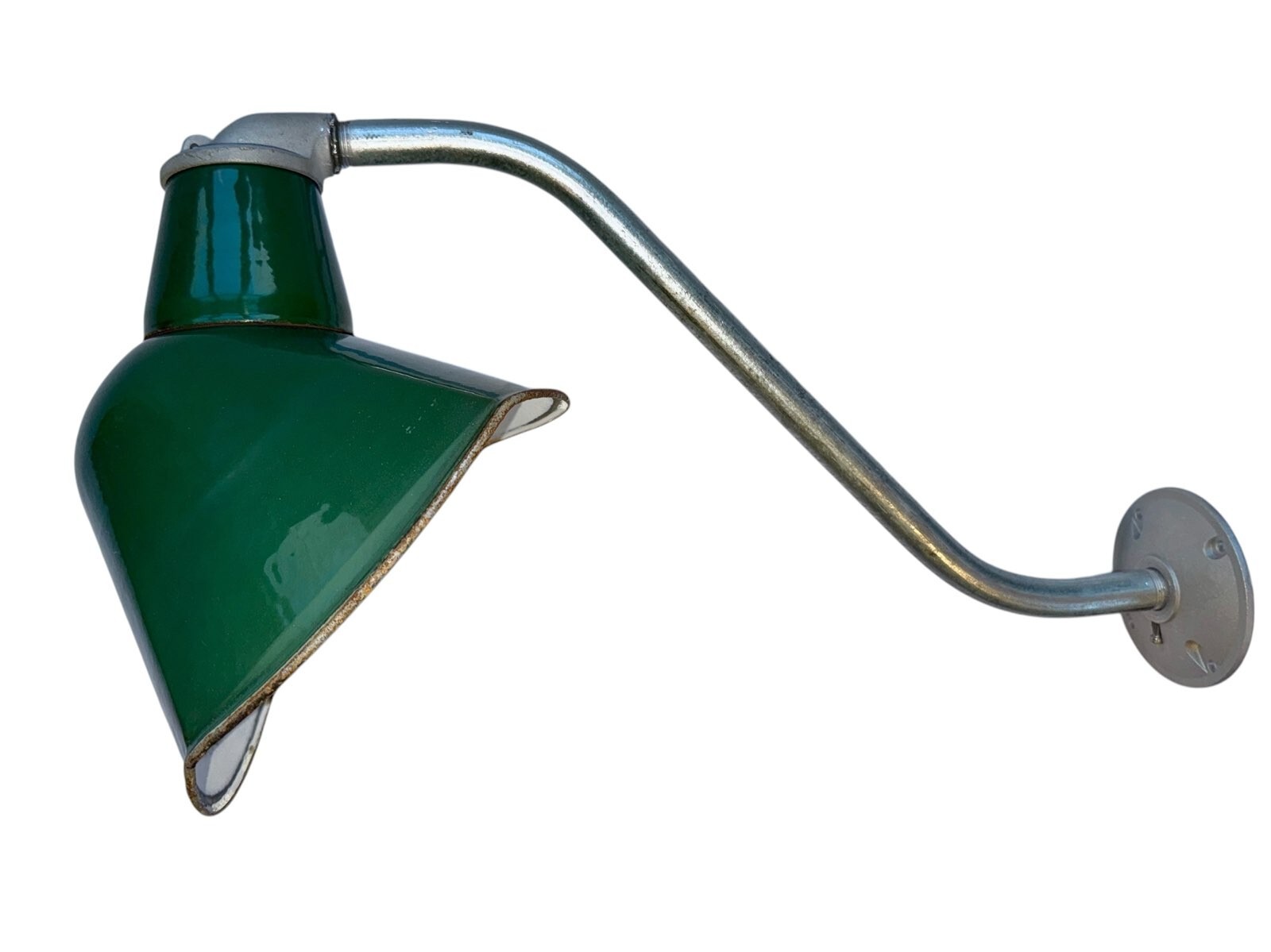 PAIR 1940s 9×11 Silva-King Green Porcelain Pole Sign Light Gas Station Vintage
