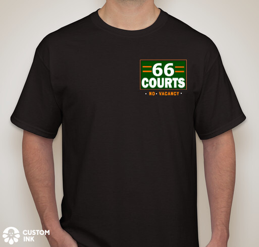 66 COURTS MOTEL T-SHIRT – BLACK – L, XL, 2XL and 3XL – ROUTE 66