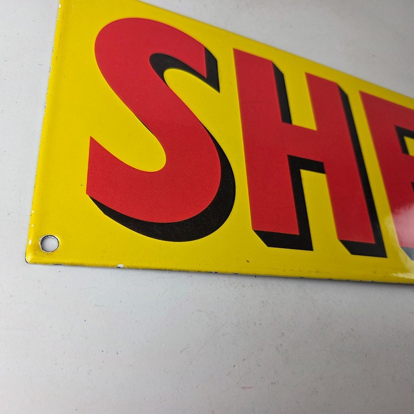 Vintage Shell Gasoline Sign – Shell Large Advertising Porcelain Gas Service Sign