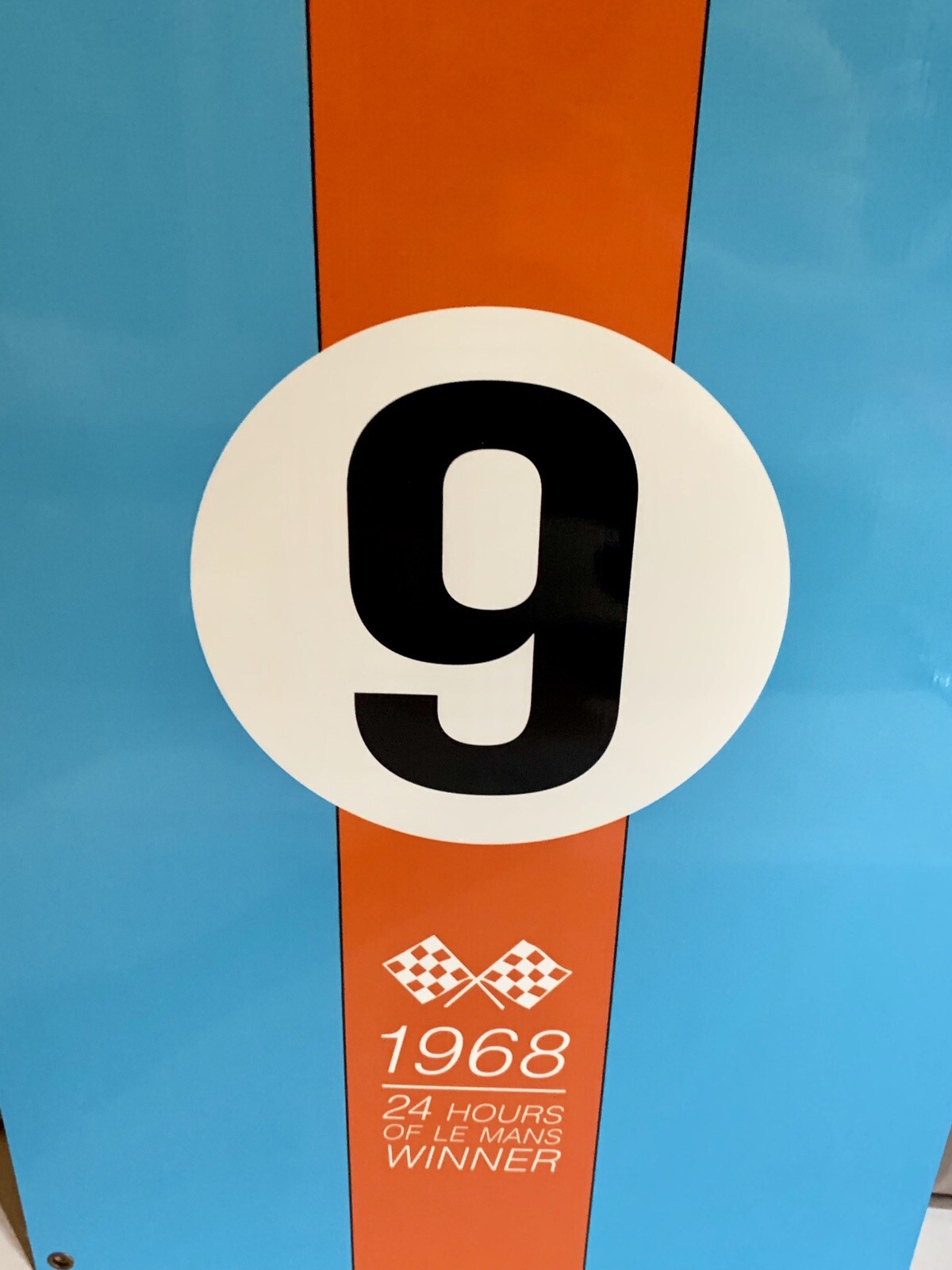 Gulf racing advertising sign oil gas le mans 1968 ford gt40