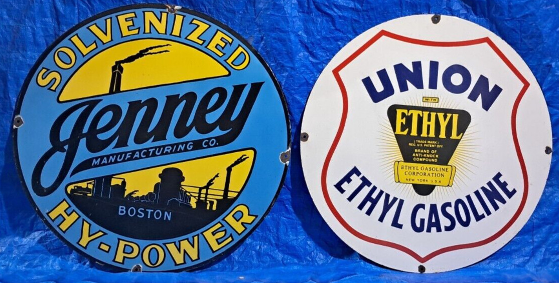 2 Porcelain Enamel Sign, More Details In Description