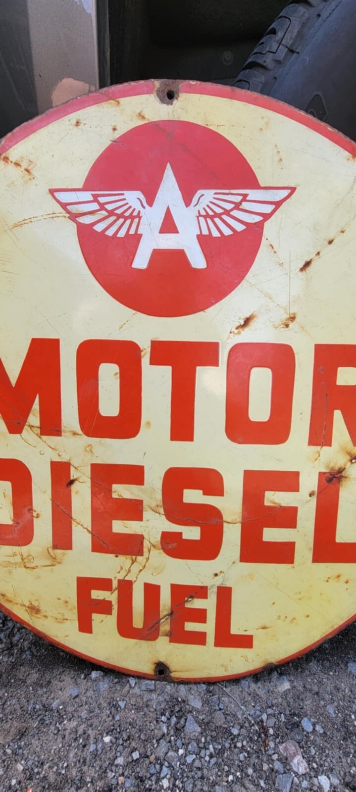 Flying A Motor Diesel Fuel Vintage porcelain sign