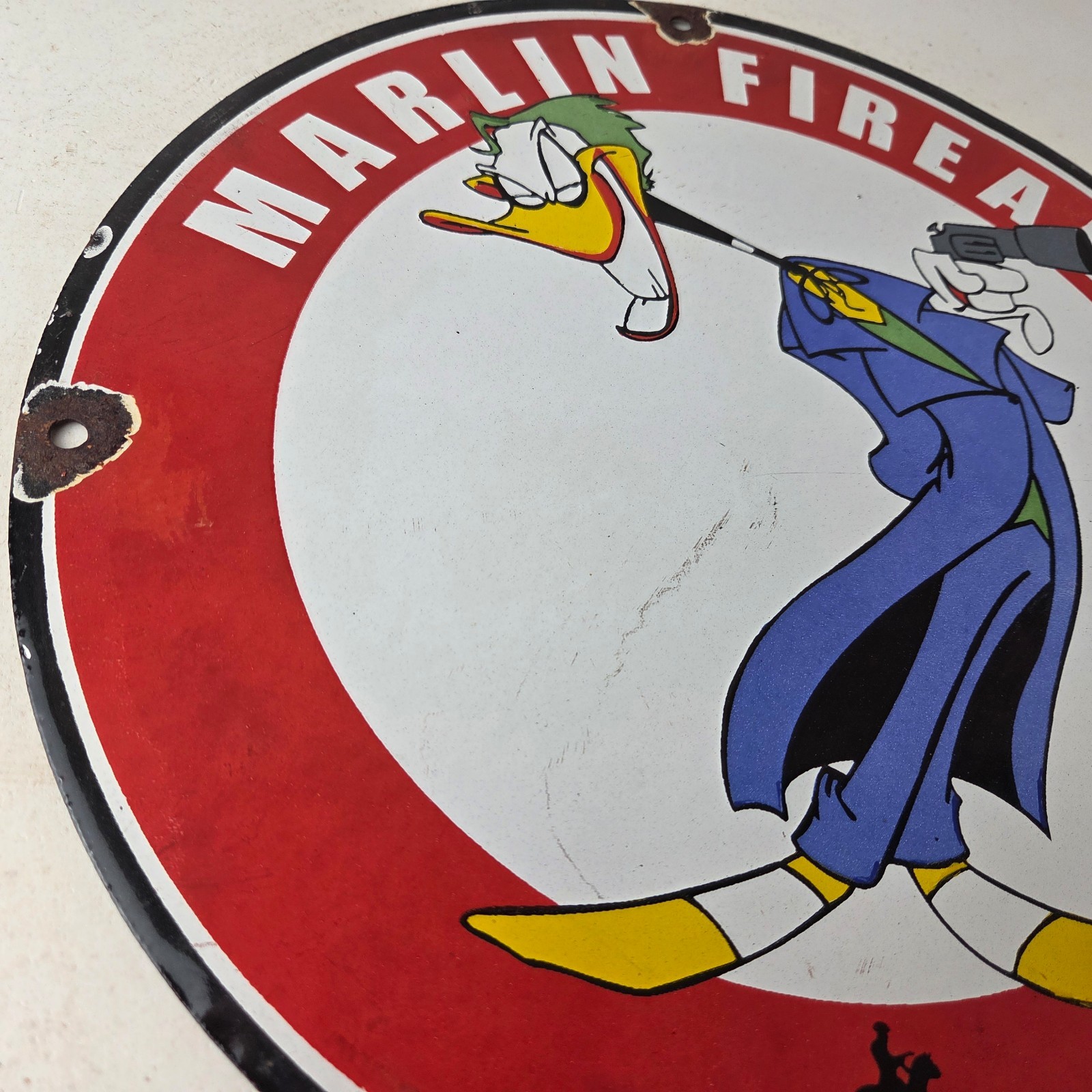 Vintage Marlin Firearms Sign – Joker Batman Comics Gas Pump Porcelain Sign