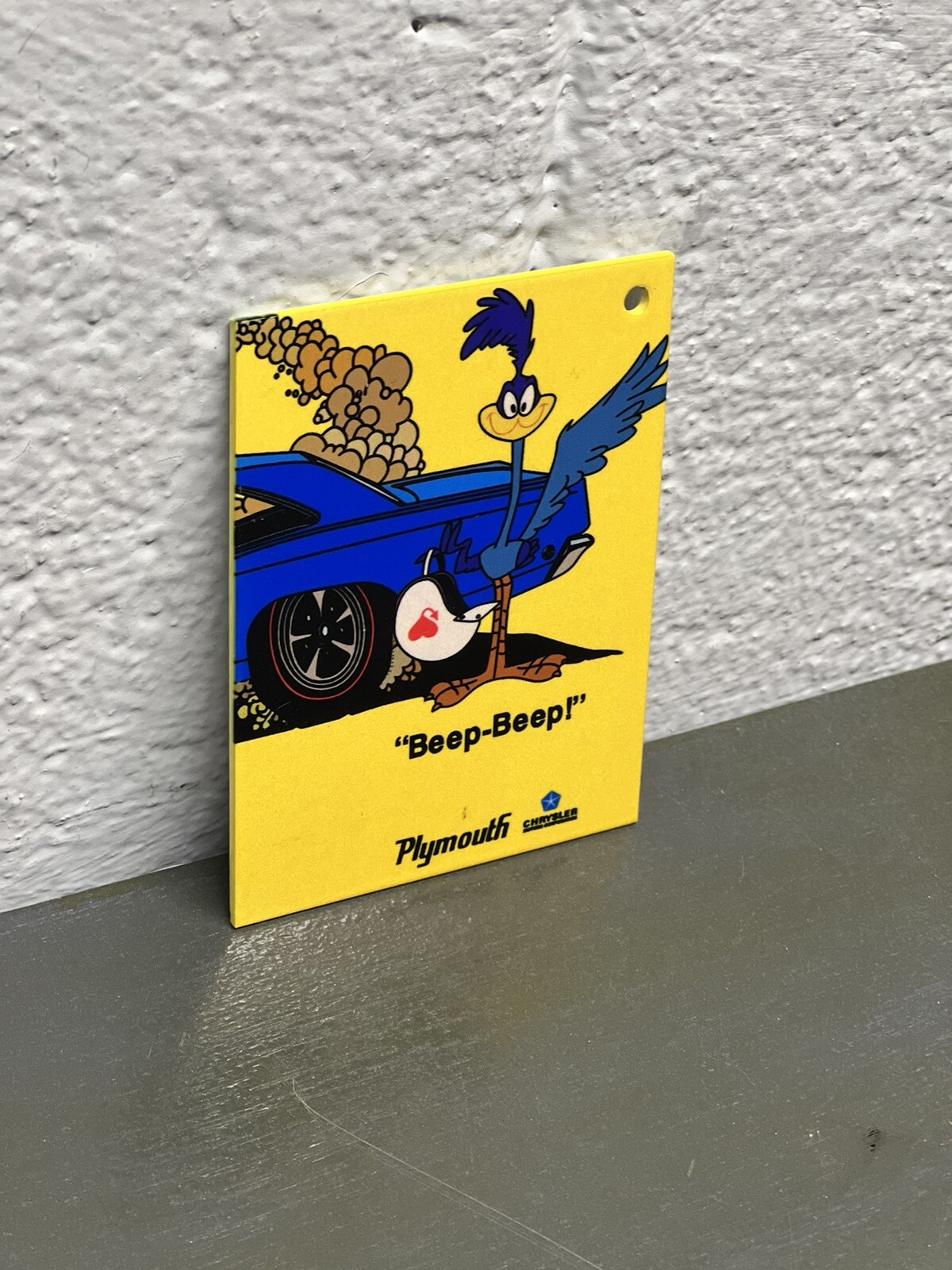 Plymouth Road Runner Thick Metal Magnet Sign Gas Oil Automotive Truck Cartoon