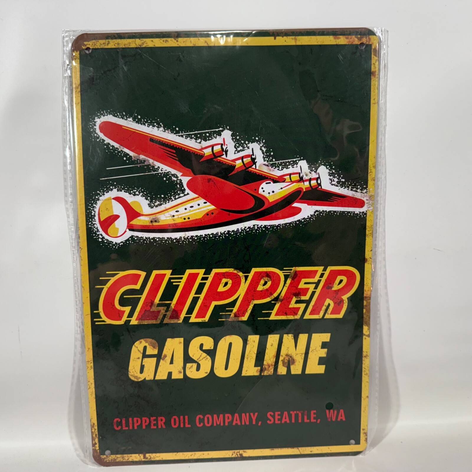 Metal Plate Car Sign Automobile Garage Engine Oil Clipper 12×8 New