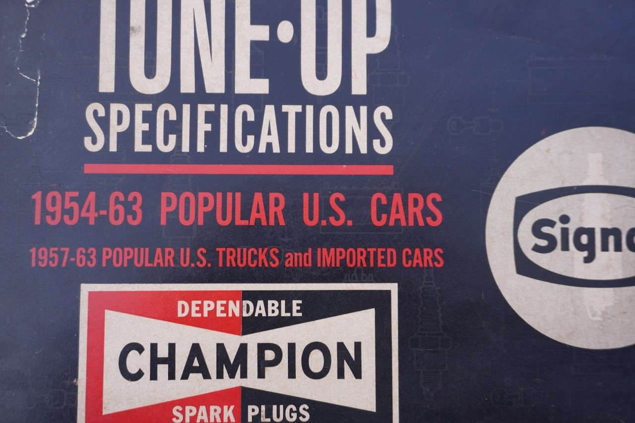 Signal Gasoline Advertising Tune Up specs 1954-1963 Champion Spark Plugs Book