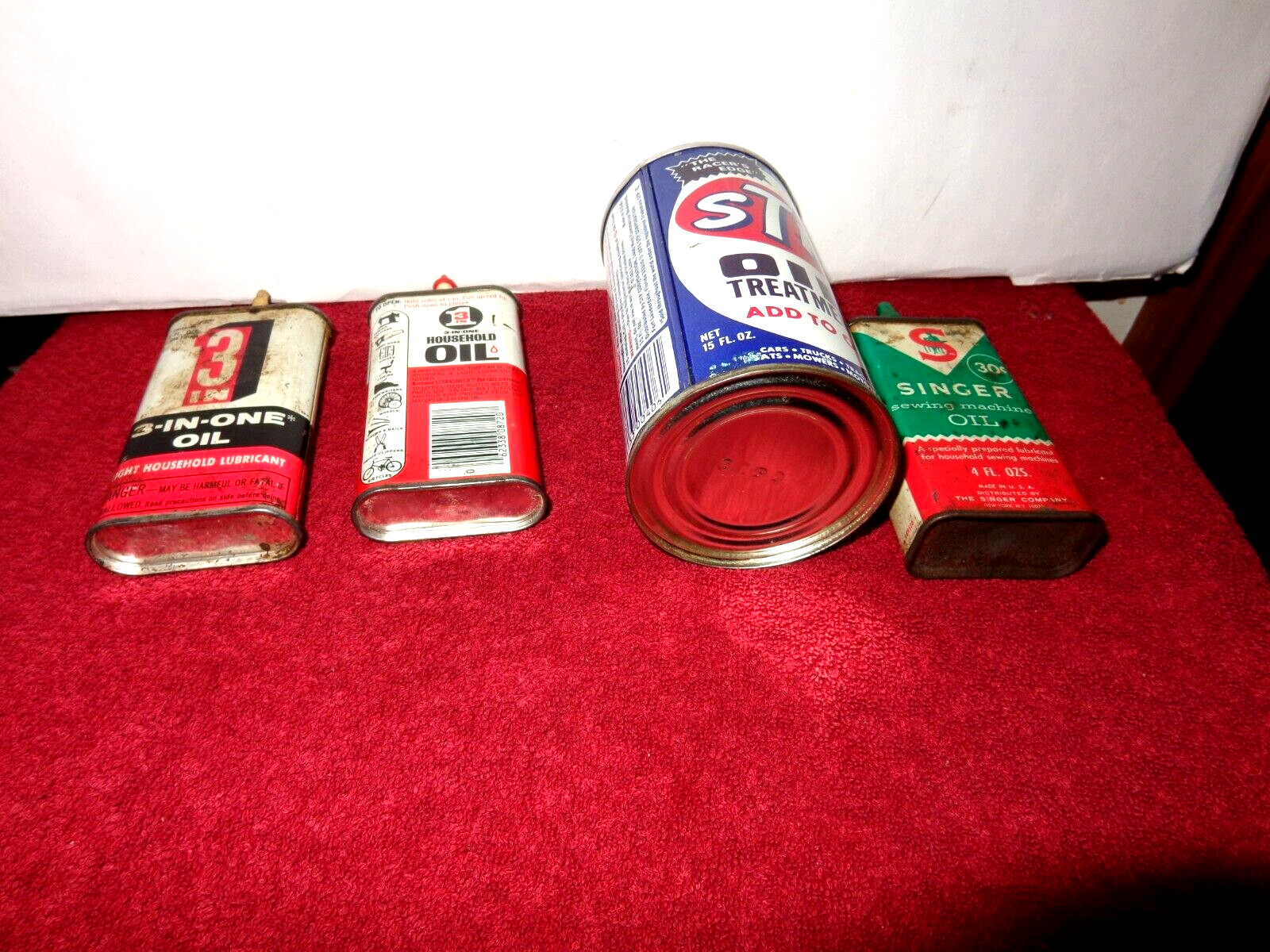 4 PC. VINTAGE OIL COLLECTION -STP RACERS EDGE – 2 – 3 in 1 + 1 SINGER – C99