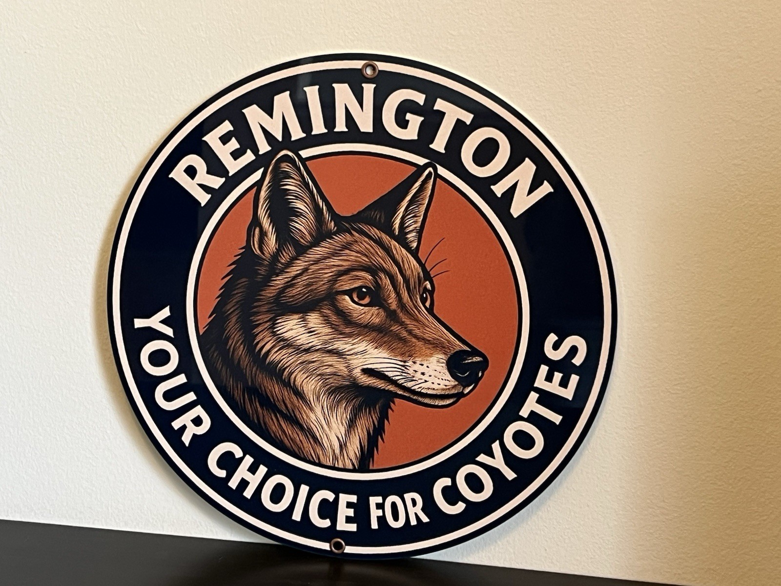 Remington Coyote Hunting Cartridges Vintage Style Metal Sign Hi Gloss