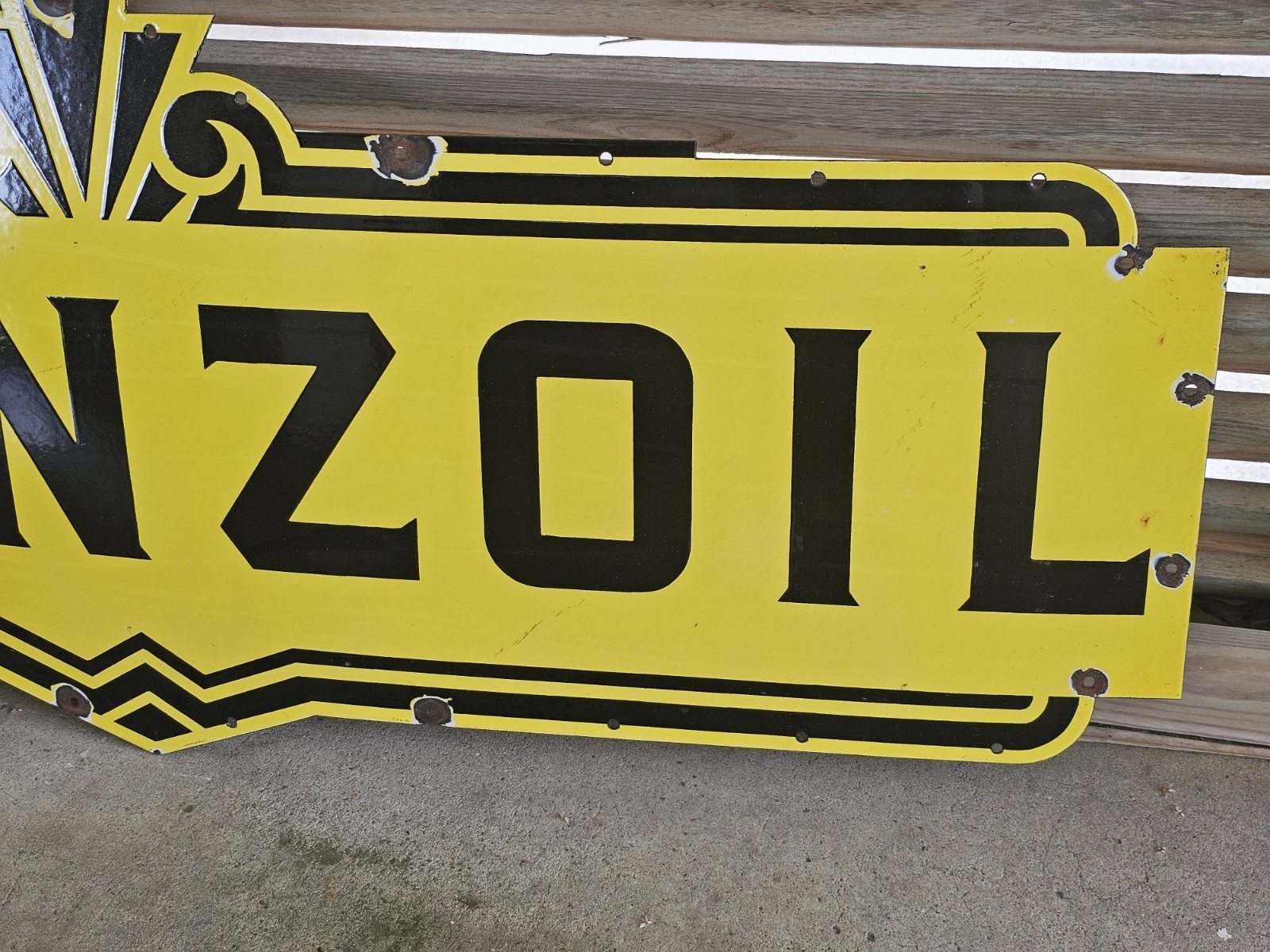 GIANT VINTAGE 1950’S PENNZOIL PORCELAIN DEALERSHIP SIGN 60 X 23, NICE SIGN