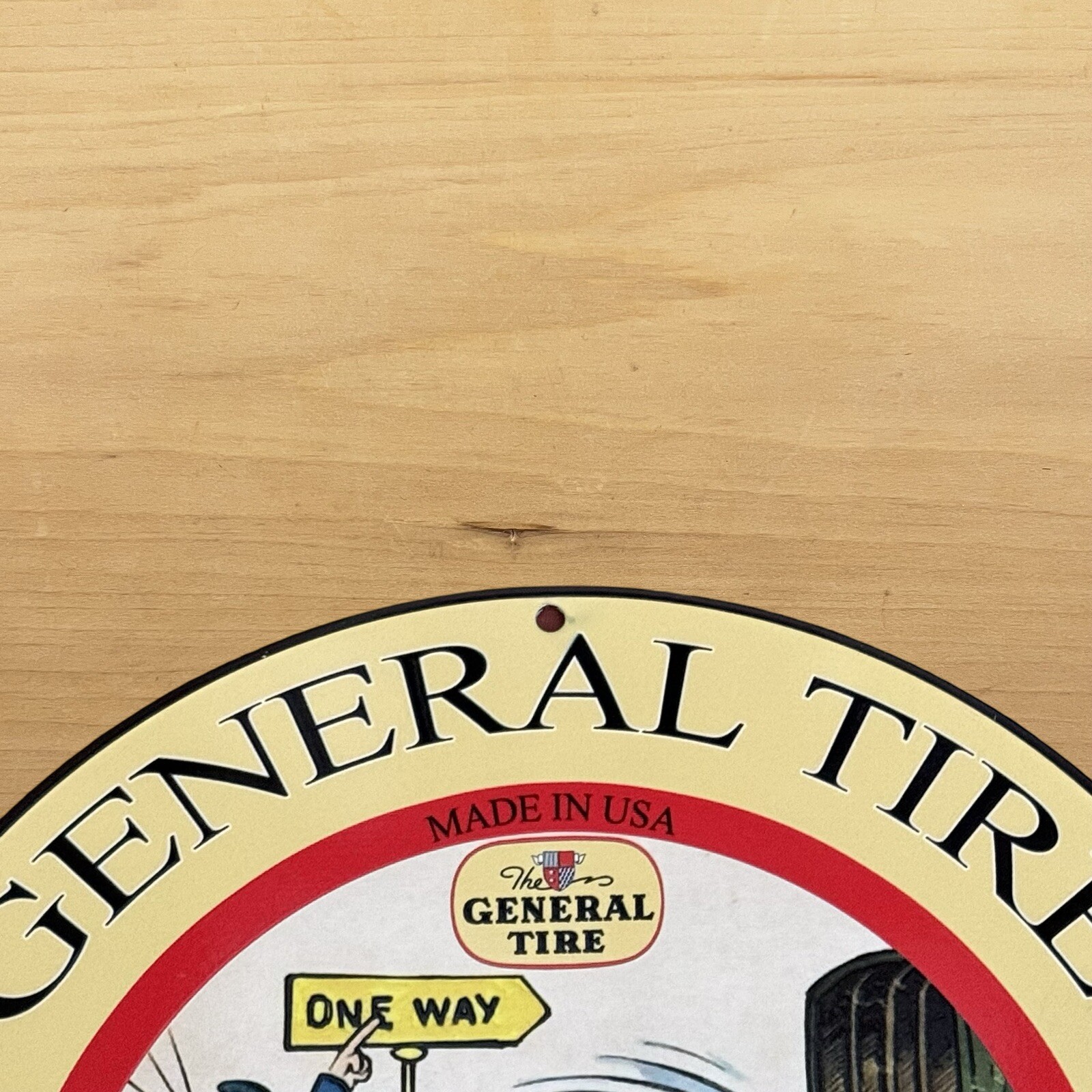 VINTAGE GENERAL TIRE PORCELAIN SIGN GAS OIL AUTO CAR REPAIR SHOP SERVICE STATION