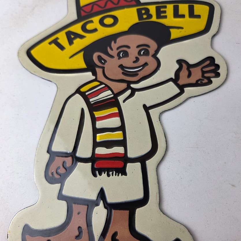 Vintage Taco Bell Sign – Fast Food Diner Gas Pump Porcelain Sign