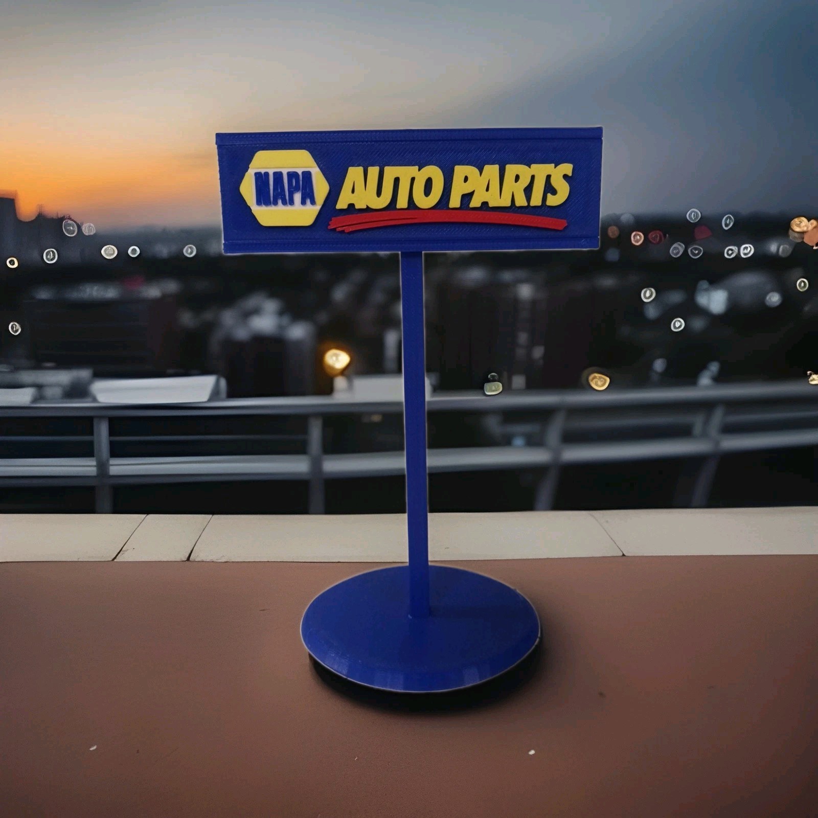 NAPA Auto Care Center Inspired Miniature Diorama Sign Garage Display 6″ Tall
